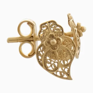 Brincos Coração Filigrana Ouro