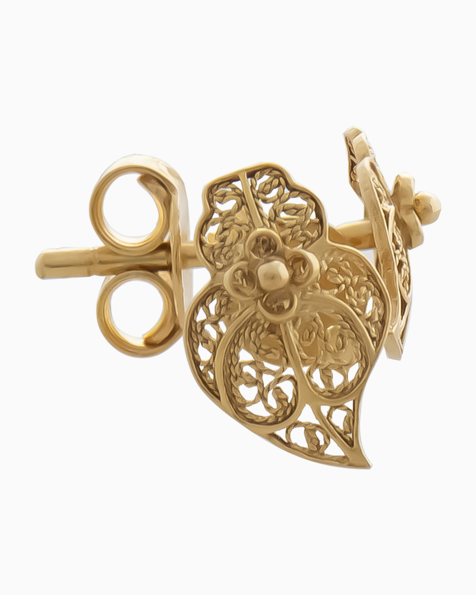 Brincos Coração Filigrana Ouro Brincos Coração Filigrana Ouro