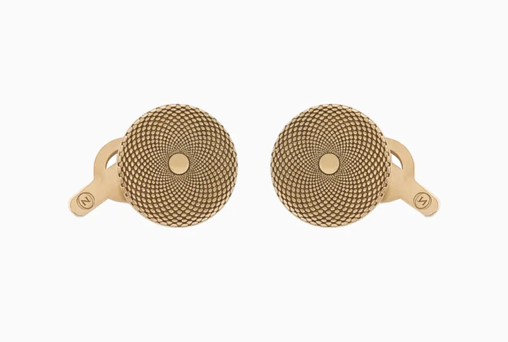 Botões de Punho Prata 925 Textura Circular