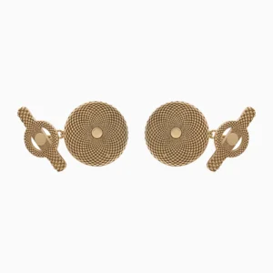 Botões de Punho Prata 925 Textura Circular todo