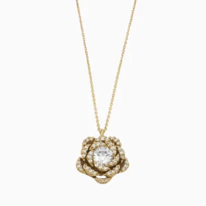 Colar Flor Ouro 19,2Kt com Zircónias