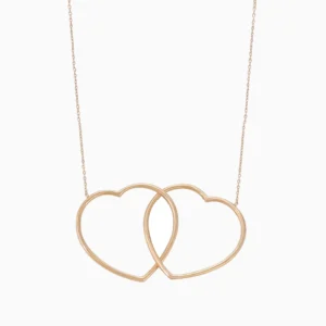 Colar Coração Duplo Unidos Ouro 19,2Kt