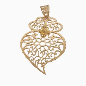 Medalha Coração Viana Ouro 19,2Kt Inspirado no Tradicional