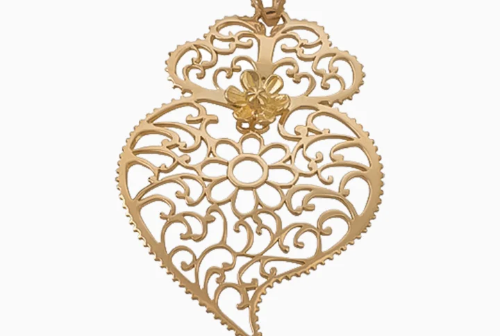 Medalha Coração Viana Ouro 19,2Kt Inspirado no Tradicional