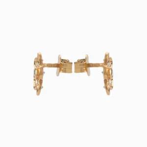 Brincos Flor Ouro 19,2Kt com Zircónias lado