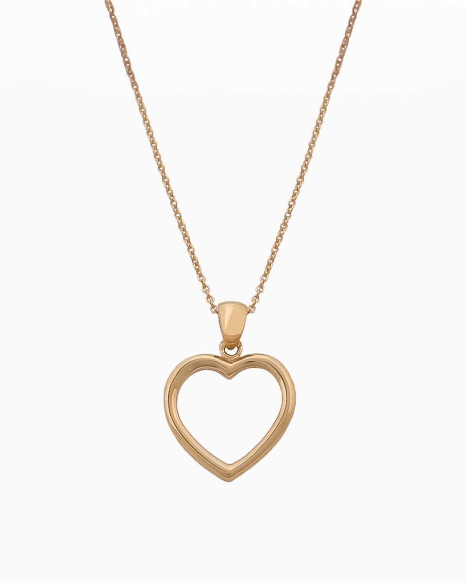 Colar Ouro 19,2Kt Coração Vazado