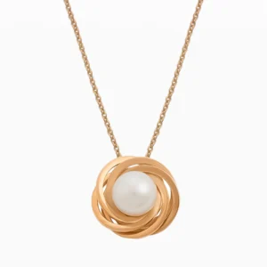 Colar Ouro 19,2Kt Design Entrelaçado com Pérola