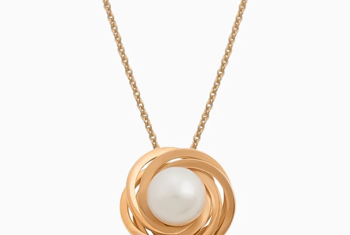 Colar Ouro 19,2Kt Design Entrelaçado com Pérola