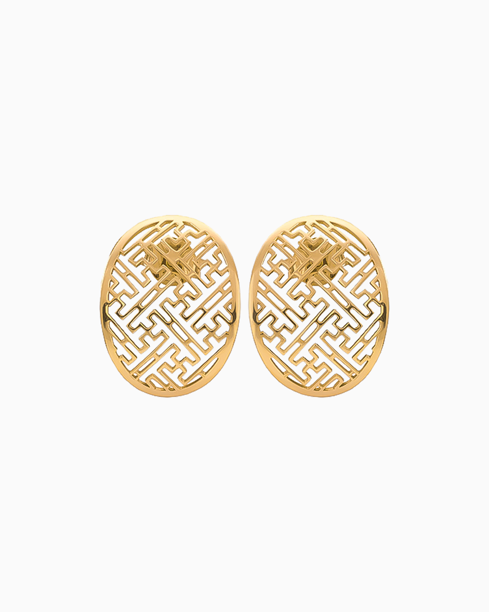 Brincos Ouro 19,2Kt Design Labirinto