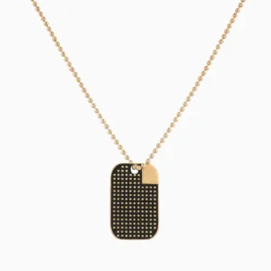 Medalha Dog Tag Prata 925 Homem dourado