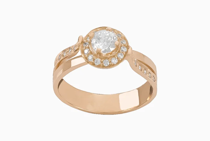 Anel Ouro 19,2Kt com Zircónias Design Circular