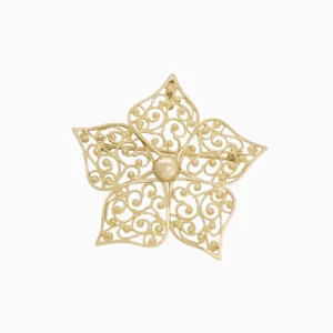 Medalha Flor de Jasmim Ouro 19,2Kt com Alfinete