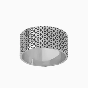 Anel Prata 925 Homem Design Cubos