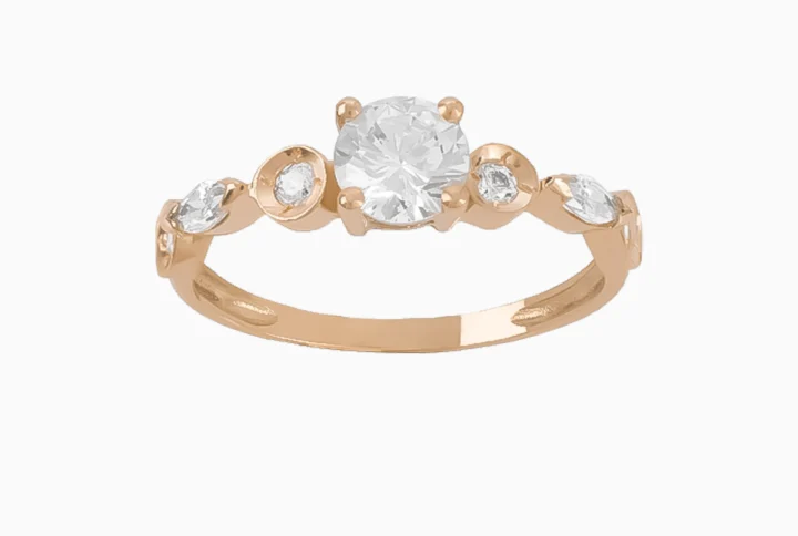 Anel Ouro 19,2Kt com Zircónias em Aro Elegante