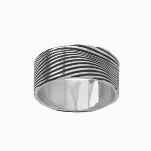 Anel Prata 925 Homem Design Linhas