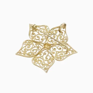 Medalha Flor de Jasmim Ouro 19,2Kt com Alfinete traz