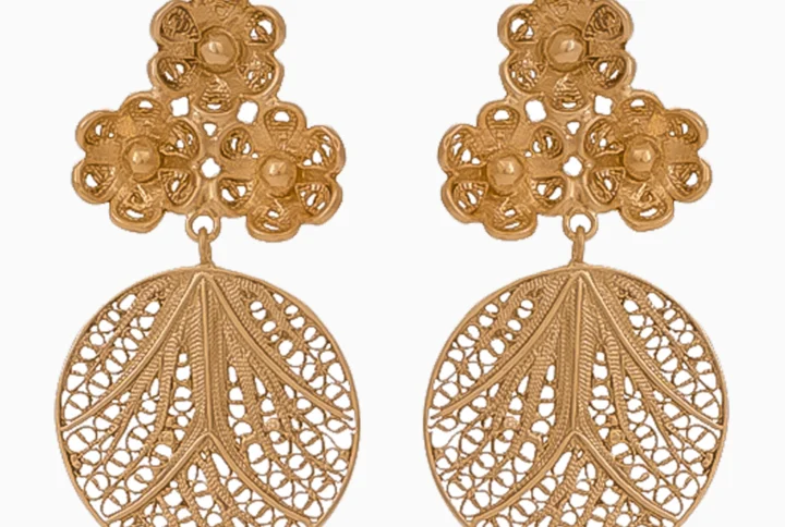 Brincos Filigrana Prata Redondos com Flor 925