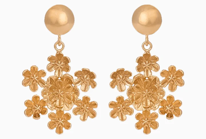 Brincos Florais Redondos Prata 925