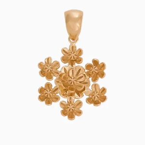 Medalha Floral Redonda Prata 925