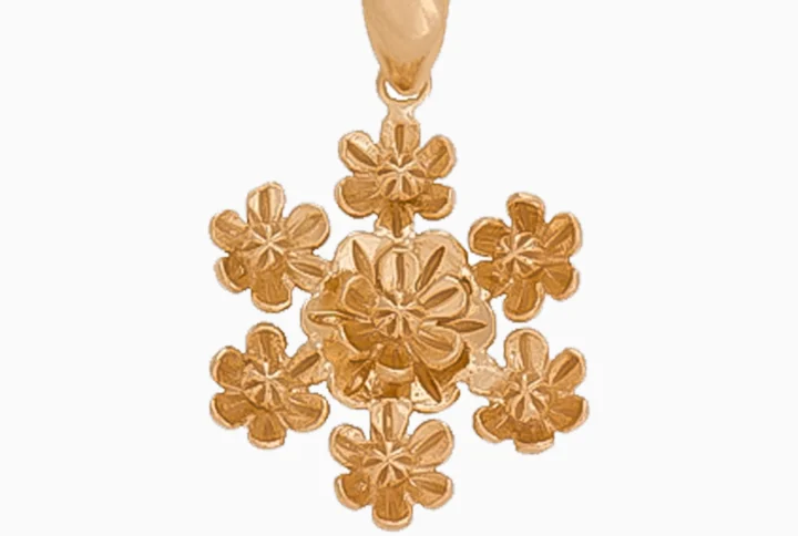 Medalha Floral Redonda Prata 925