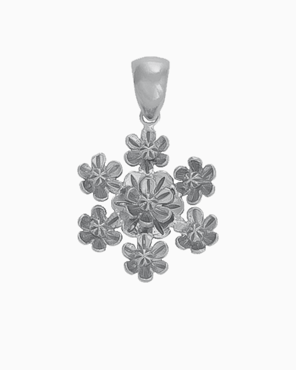 Medalha Floral Redonda Prata 925 prateado Medalha Floral Redonda Prata 925 prateado