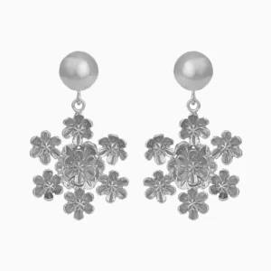 Brincos Florais Redondos Prata 925 prateado