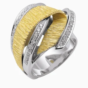 Anel Bicolor Ouro 19,2Kt com Diamantes | PEDRO ALVES