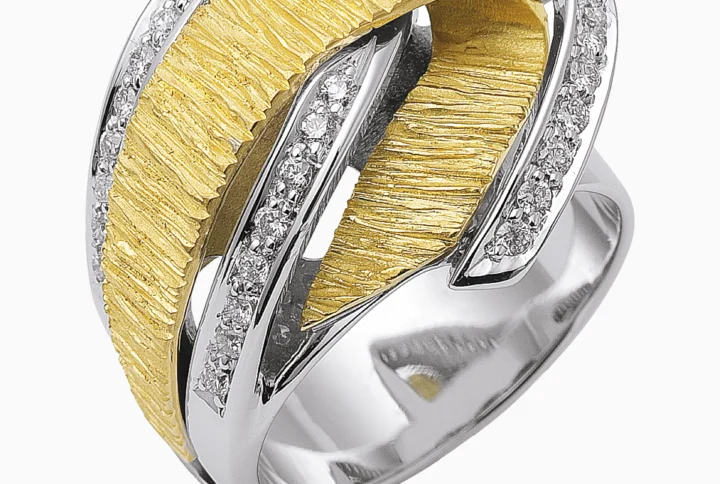 Anel Bicolor Ouro 19,2Kt com Diamantes | PEDRO ALVES