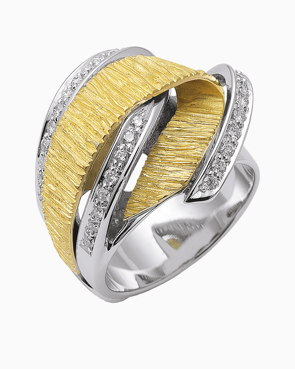 Anel Bicolor Ouro 19,2Kt com Diamantes | PEDRO ALVES