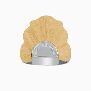 Anel Leque Ouro 19,2Kt com Diamantes cima