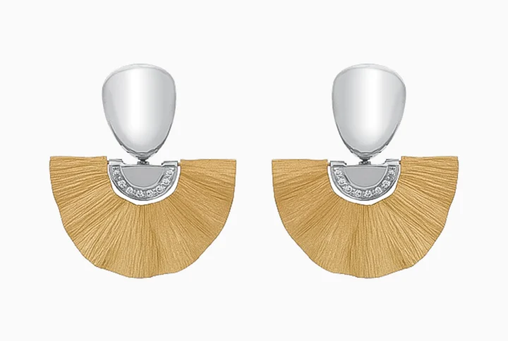Brincos Leque Ouro 19,25Kt com Diamantes | PEDRO ALVES