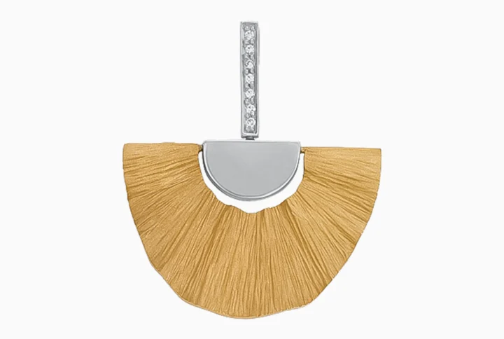 Medalha Leque Ouro 19,25Kt com Diamantes | PEDRO ALVES