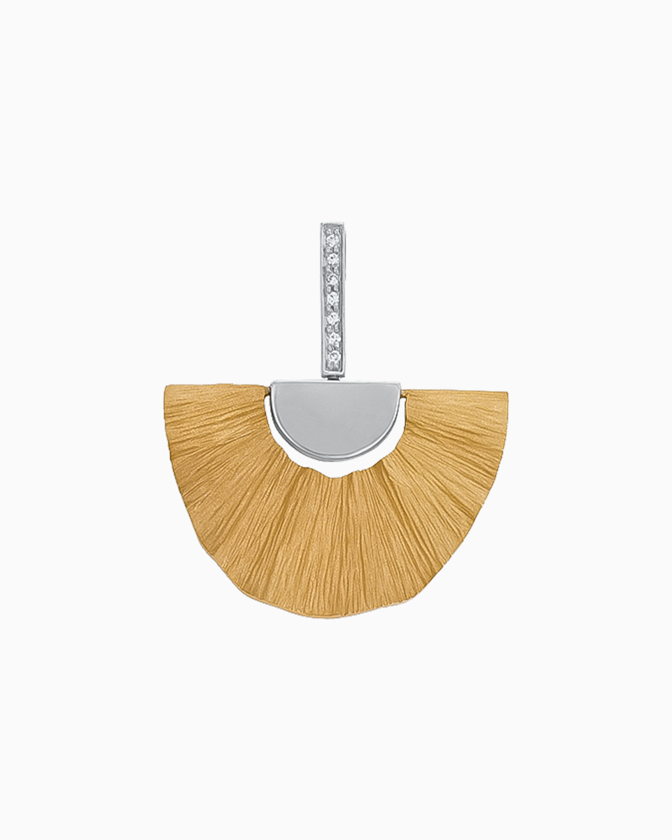 Medalha Leque Ouro 19,25Kt com Diamantes | PEDRO ALVES