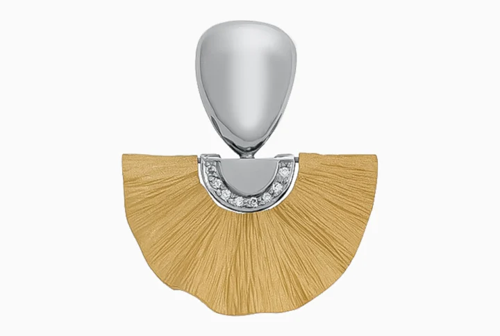 Medalha Leque Ouro 19,25Kt com Diamantes | PEDRO ALVES