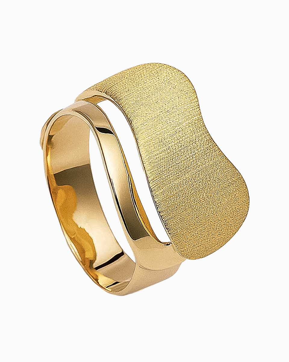 Anel Ouro 19,2Kt com textura acetinada e lustrada | PEDRO ALVES