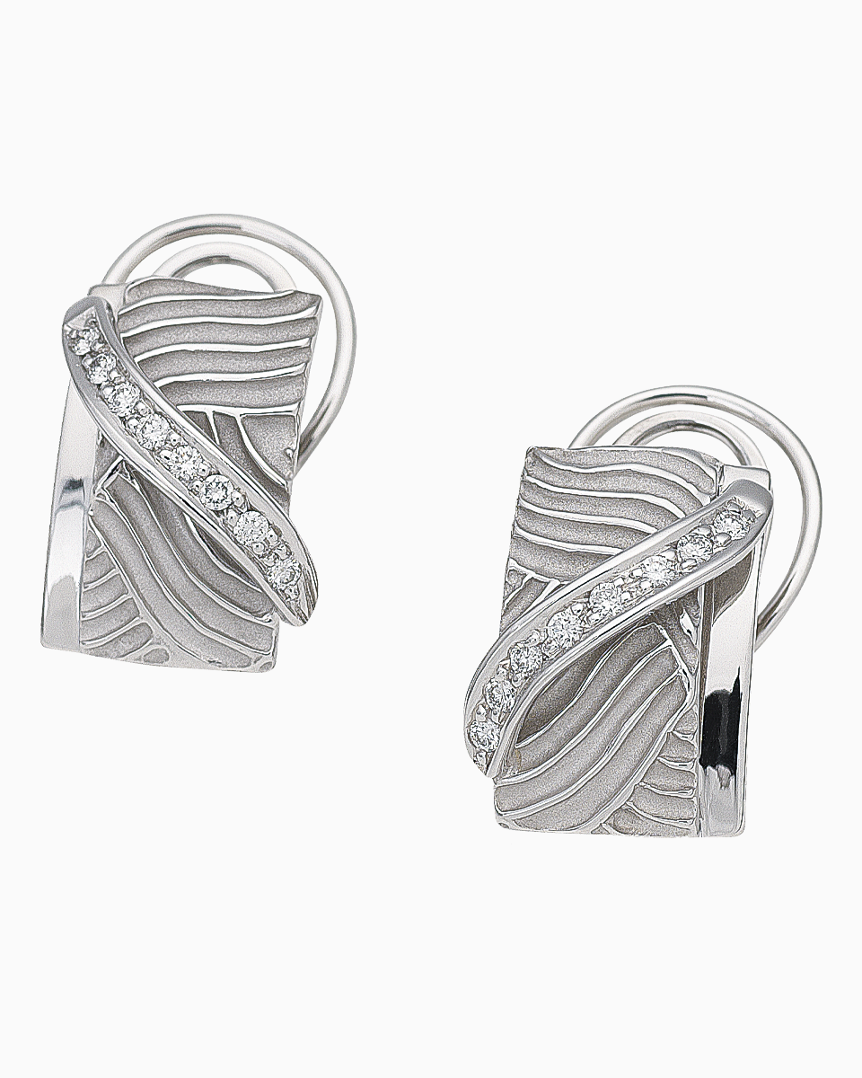 Brincos Correntes Marítimas Ouro Branco 19,2Kt com Diamantes | PEDRO ALVES