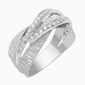 Anel Ouro Amarelo 19,2Kt com 2 filas Diamantes | PEDRO ALVES branco