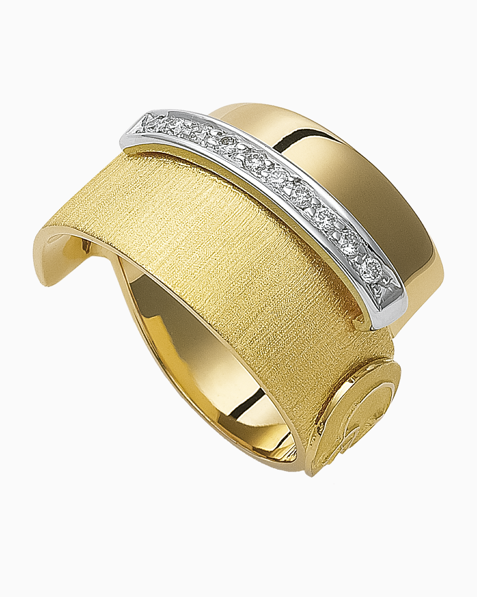 Anel Ouro 19,2Kt com uma fila Diamantes | PEDRO ALVES