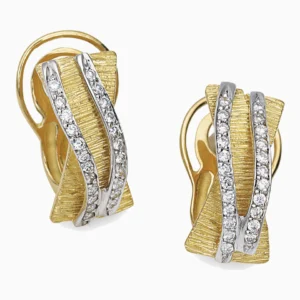 Brincos 2 Filas Diamantes Ouro 19,2Kt | PEDRO ALVES