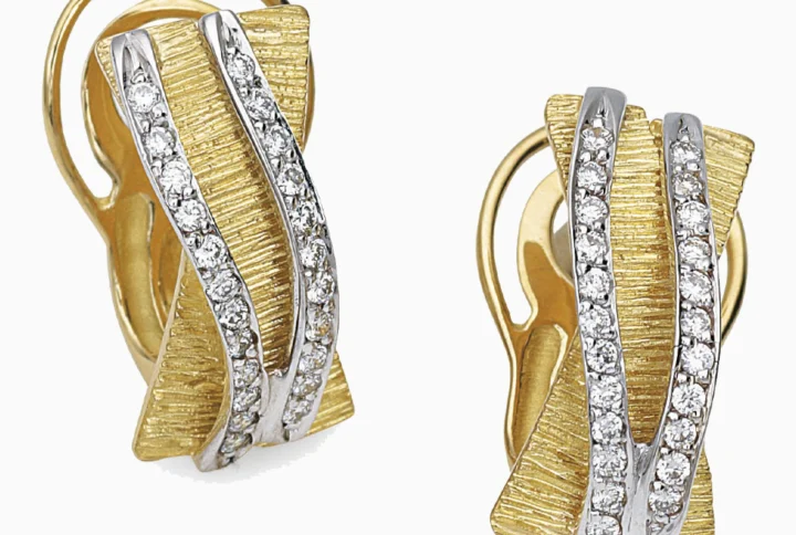 Brincos 2 Filas Diamantes Ouro 19,2Kt | PEDRO ALVES