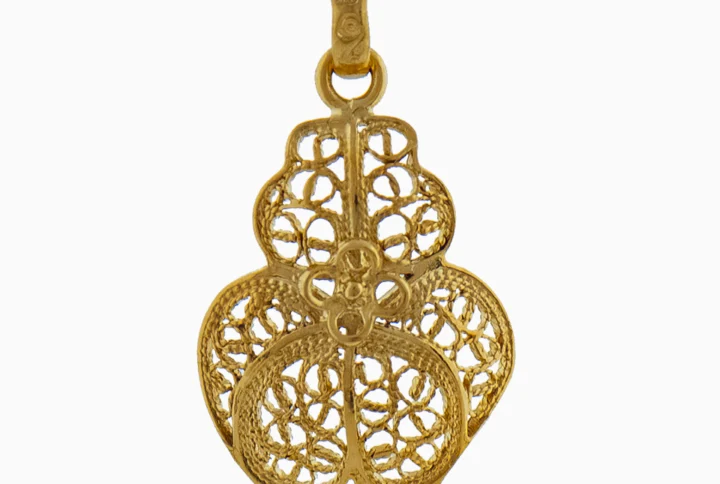 Coração de Viana 4 pétalas Filigrana Ouro 19,2Kt Certificada