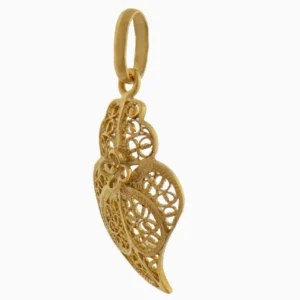 Coração de Viana 4 pétalas Filigrana Ouro 19,2Kt Certificada lado