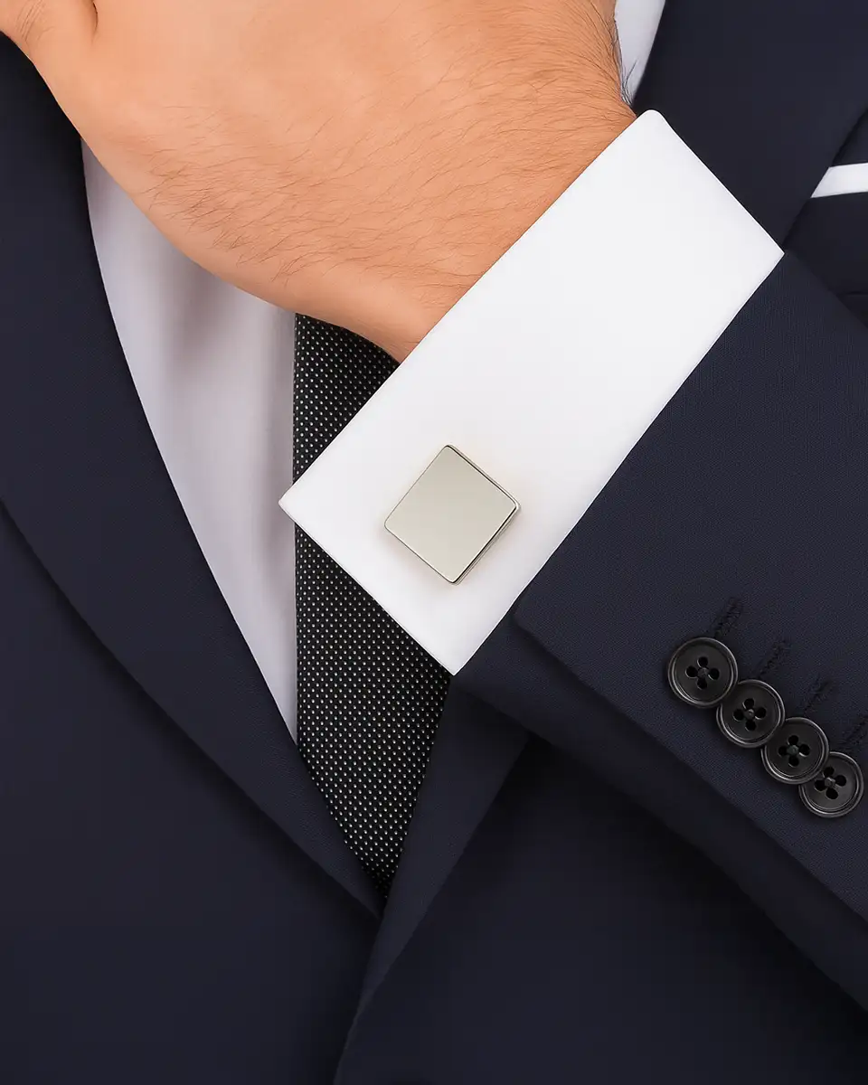 Botao de Punho de Modelo Prata Botao de Punho de Modelo Prata