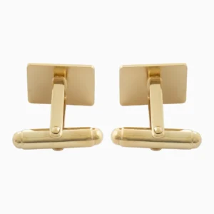 Botões de Punho Quadrados Simples Lisos Ouro 19,2Kt Tras