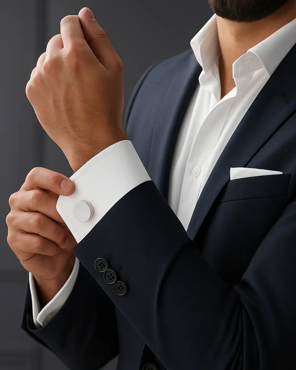 Botao de Punho modelo prata Botao de Punho modelo prata