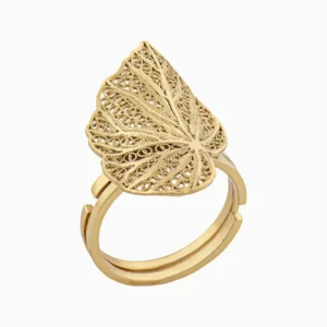 Anel Folha Filigrana Ouro ou Prata Certificado